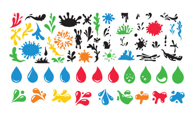 Black splash silhouette vector. Water splash icon. Color Liquid droplet, splash, raindrop design element. Vector illustration eps 10