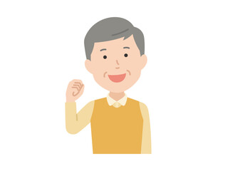 ガッツポーズ,高齢男性