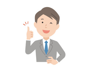 グッドサイン,スーツ男性