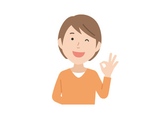 グッドサイン,私服女性