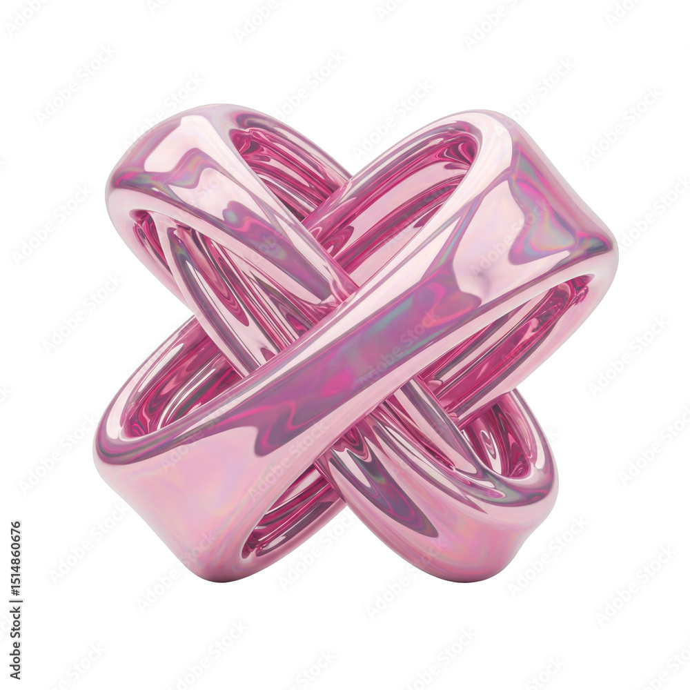 Canvas Prints a stunning pink abstract sculpture displaying intricate intertwined forms against a black background
