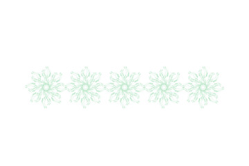 Fototapeta premium 緑の花の形の装飾線 グラフィック素材