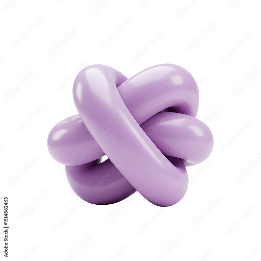 Poster a captivating abstract sculpture in purple: exploring the complexity and elegance of intertwined for