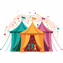 Carnival Tent Celebration Festive Party Vector Illustration