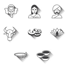 india clip art set