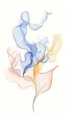 Abstract Watercolor Flowing Forms.