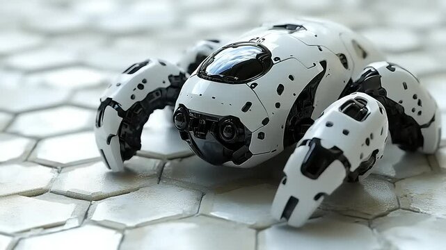 Futuristic Spider Robot Animation: Advanced Technology and Innovation Demonstration, Seamless Loop