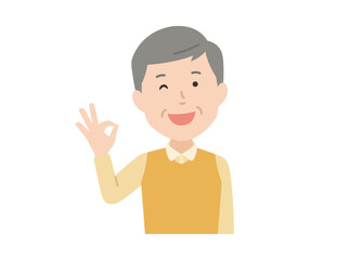 OKサイン,高齢男性