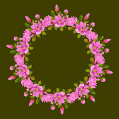 Background Flower Wreath, Vector flower 