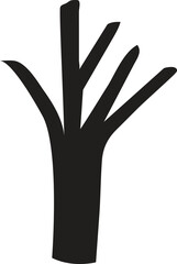 Black Silhouette Tree Icon for Nature Design