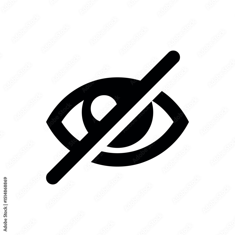 Poster illustration of eye visibility icon vector illustration for hide content and privacy settings design