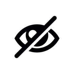 Illustration of eye visibility icon vector illustration for hide content and privacy settings design graphic element vector
