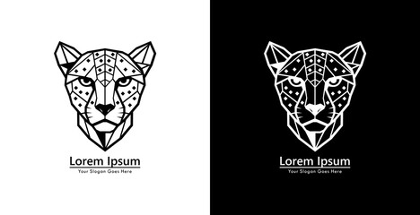 Cheetah head logo design with modern geometric style © Yohanes