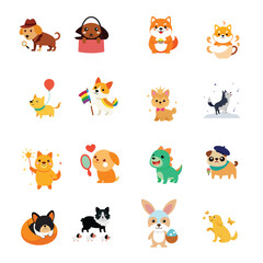 Adorable Dogs and Friends in Costumes Celebrating Fun, Love, Seasons, and Diversity with Playful Expressions.eps