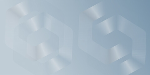 Obraz premium Abstract hexagon lines on gray background. Geometric stripe line art design modern