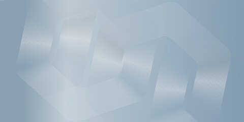 Abstract hexagon lines on gray background. Geometric stripe line art design modern