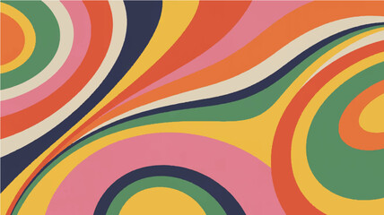 Abstract art with bold swirls of summer hues in vibrant colors
