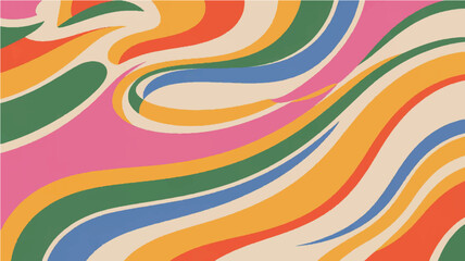 Abstract art with bold swirls of summer hues in vibrant colors