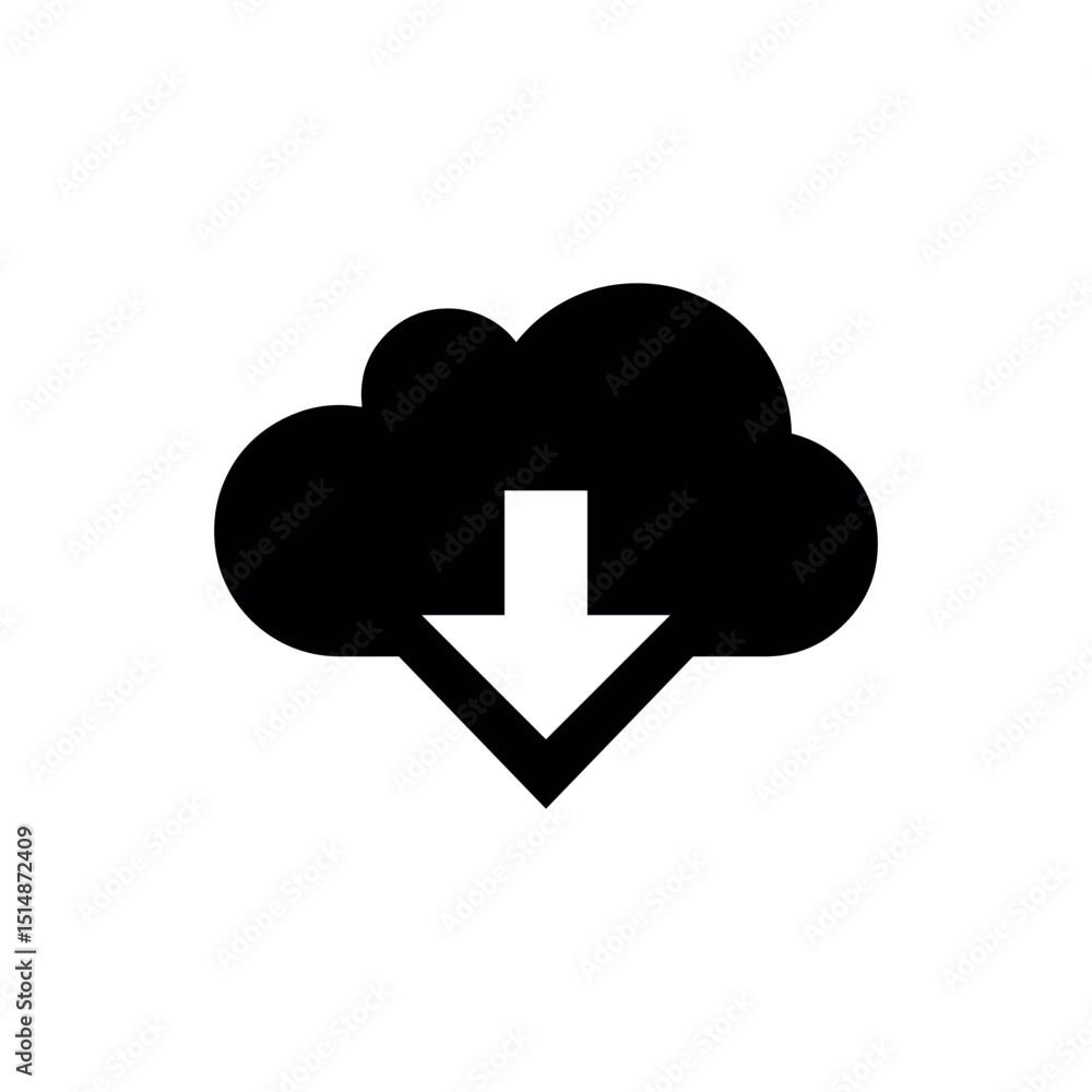 Poster illustration of download cloud icon vector illustration for web design and mobile app in eps ai and 
