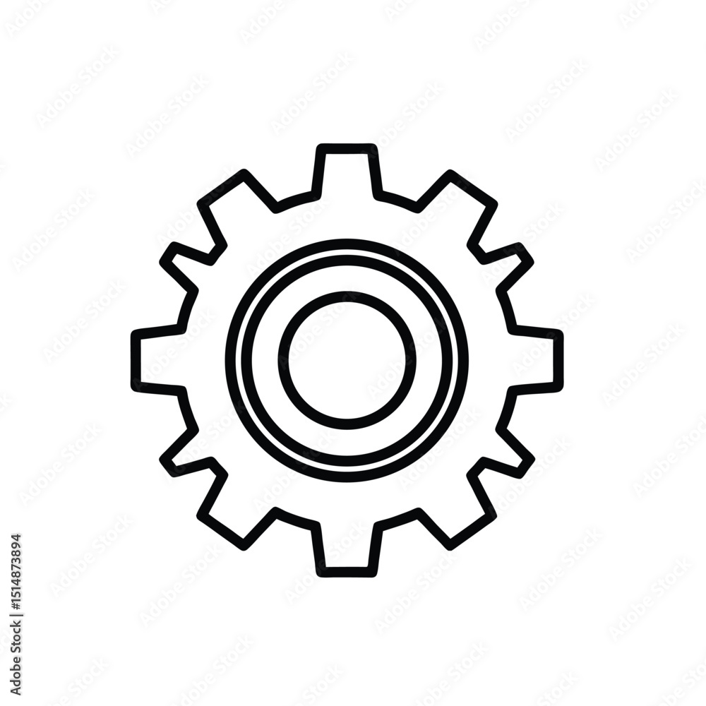 Poster gear and circuit silhouette vector outline design a technology inspired graphic for engineering inno