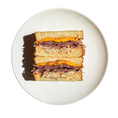 Portion of sandwich with pickles isolated