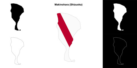 Makinohara (Shizuoka) outline map set