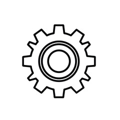 Gear and Circuit Silhouette Vector Outline Design A Technology Inspired Graphic for Engineering Innovation and Mechanical Concepts on White Background