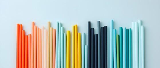 Colorful Cylindrical Shapes Array On Light Background