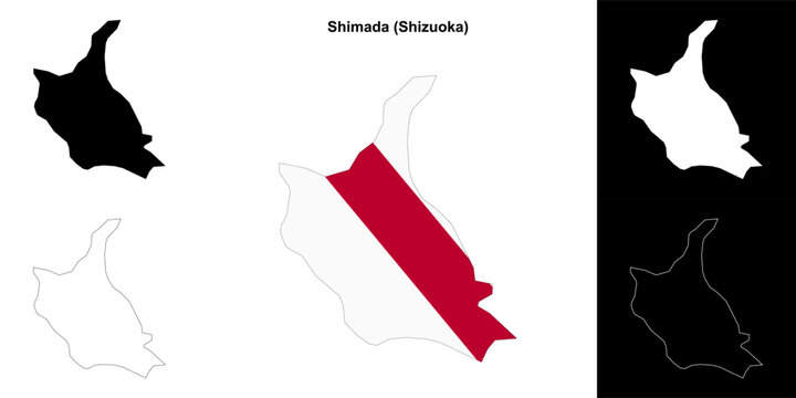 Shimada (Shizuoka) outline map set