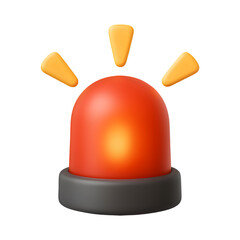 3d siren light isolated on transparent background. Emergency and alert concept