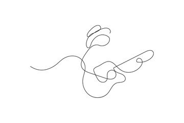 Continuous one line drawing abstract music note background notes and vector art illustration

