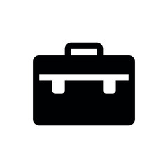 Illustration of black briefcase icon vector illustration for business and finance presentations and graphic design vector