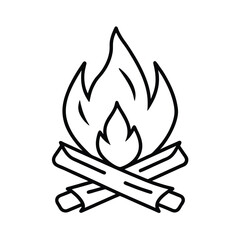 Campfire With Crossed Logs