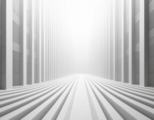 white and grey abstract rectangles perspective background wallpaper banner generative ai