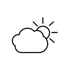 partly cloudy line icon