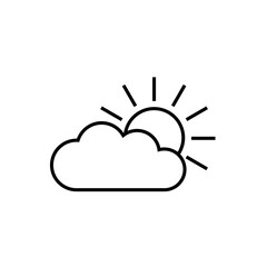 partly cloudy line icon