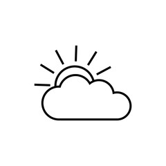 partly cloudy line icon