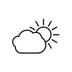 partly cloudy line icon