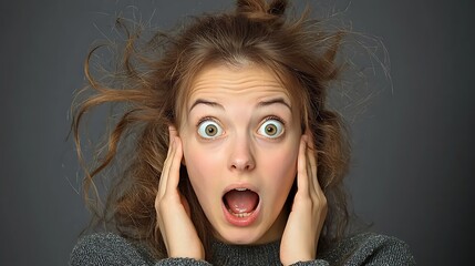 Shocked Woman Expressing Fear