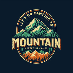 Vintage adventure logo emblem design illustration