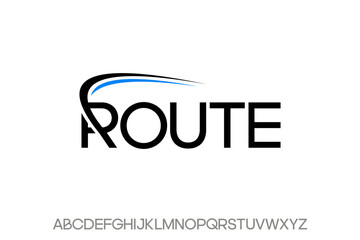 word route. modern Minimal elegant font alphabet graphic vector illustrations