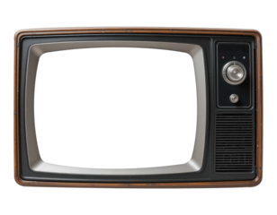 Antique CRT TV PNG  Isolated Vintage Screen Mockup.