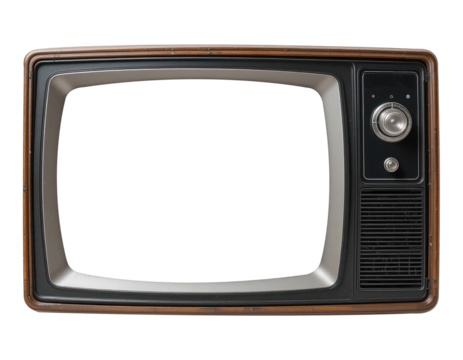Antique CRT TV PNG  Isolated Vintage Screen Mockup.