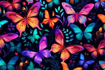 background of colorful butterflies