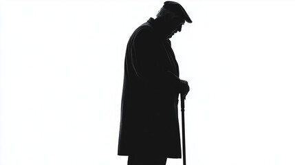 silhouette of a old man 
