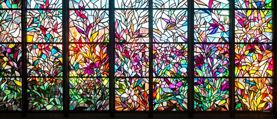 Colorful Stained Glass Window Pattern