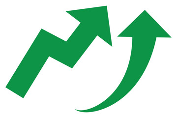 Graph with rising trend vector art illustration