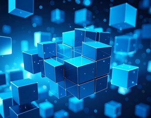 Obraz premium Abstract digital cubes (3)