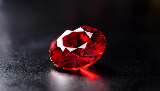 red diamond close up on black surface