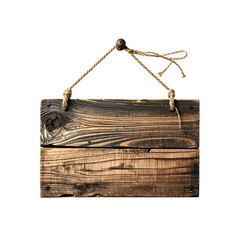 Rustic wooden hanging sign blank template design old on transparent background